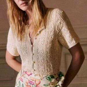 Sezane | Milane Top | Cream | Size S